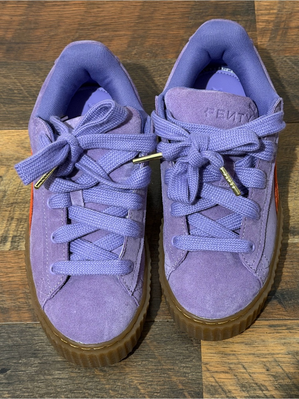 Puma Fenty Women Purple Suede Sneakers with Gum Sole